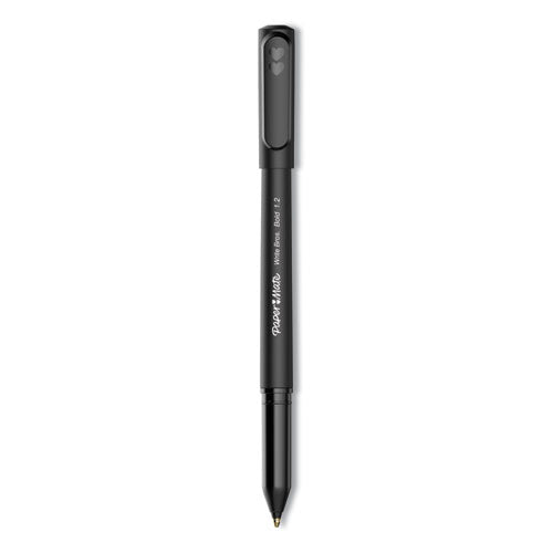 Write Bros. Ballpoint Pen, Stick, Bold 1.2 mm, Black Ink, Black Barrel, Dozen