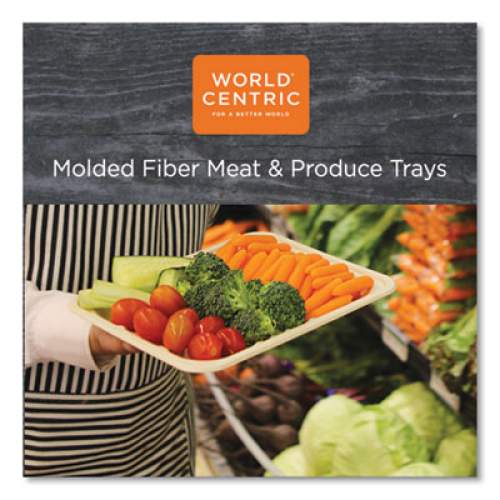 World Centric Fiber Trays, 1-Compartment, 8.2 x 5.7 x 0.7, Natural, 500/Carton