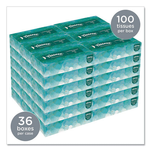 White Facial Tissue for Business, 2-Ply, White, Pop-Up Box, 100 Sheets/Box, 36 Boxes/Carton