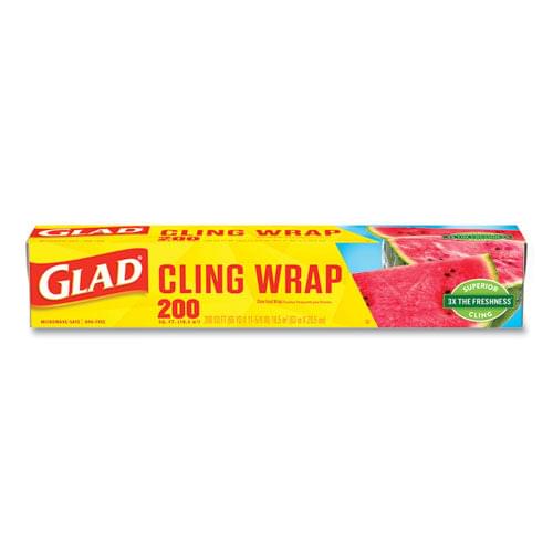 ClingWrap Plastic Wrap, 200 Square Foot Roll, Clear, 12 Rolls/Carton