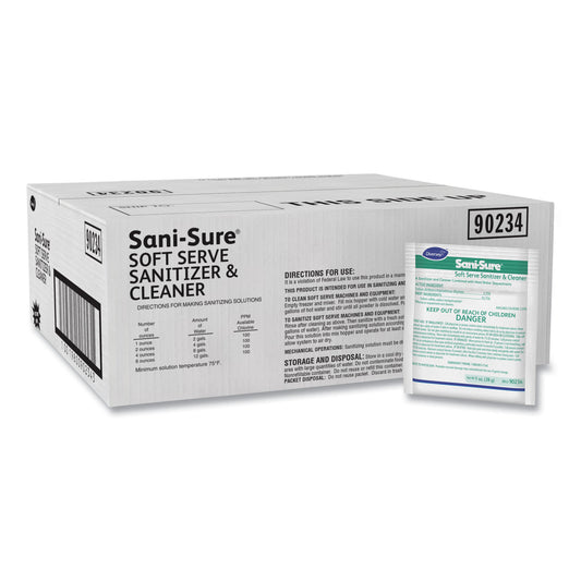 Diversey Sani Sure Soft Serve Sanitizer and Cleaner, Powder, 1 oz Packet, 100/Carton