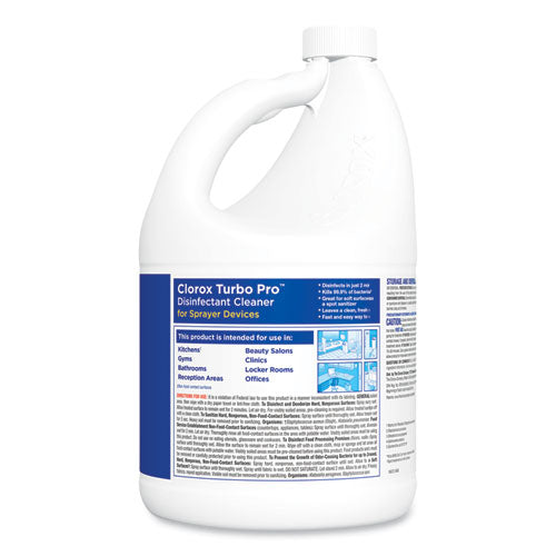 Turbo Pro Disinfectant Cleaner for Sprayer Devices, 121 oz Bottle, 3/Carton