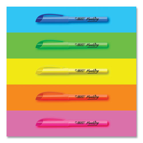 Brite Liner Highlighter, Fluorescent Pink Ink, Chisel Tip, Pink/Black Barrel, Dozen