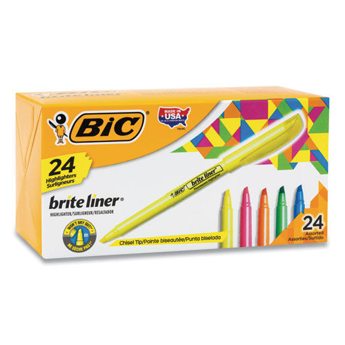 Brite Liner Highlighter Value Pack, Assorted Ink Colors, Chisel Tip, Assorted Barrel Colors, 24/Set