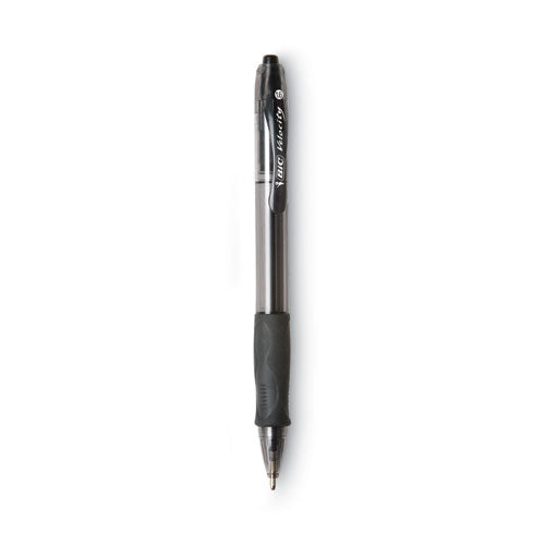 GLIDE Bold Ballpoint Pen, Retractable, Bold 1.6 mm, Black Ink, Smoke Barrel, Dozen