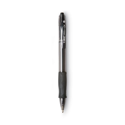 GLIDE Bold Ballpoint Pen, Retractable, Bold 1.6 mm, Black Ink, Smoke Barrel, Dozen