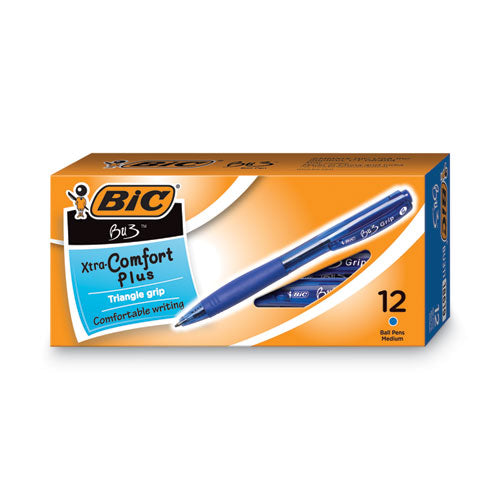 BU3 Ballpoint Pen, Retractable, Bold 1 mm, Blue Ink, Blue Barrel, Dozen