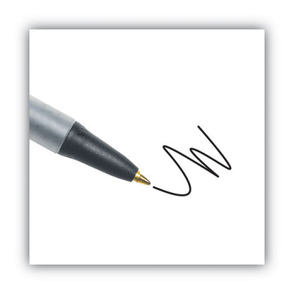 Ecolutions Clic Stic Ballpoint Pen, Retractable, Medium 1 mm, Black Ink, Translucent Frost/Black Barrel, Dozen