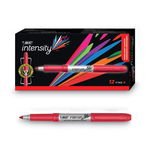 Intensity Fine Tip Permanent Marker, Fine Bullet Tip, Rambunctious Red, Dozen