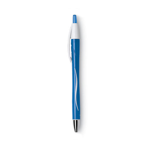 GLIDE Exact Ballpoint Pen, Retractable, Fine 0.7 mm, Blue Ink, Blue Barrel, Dozen