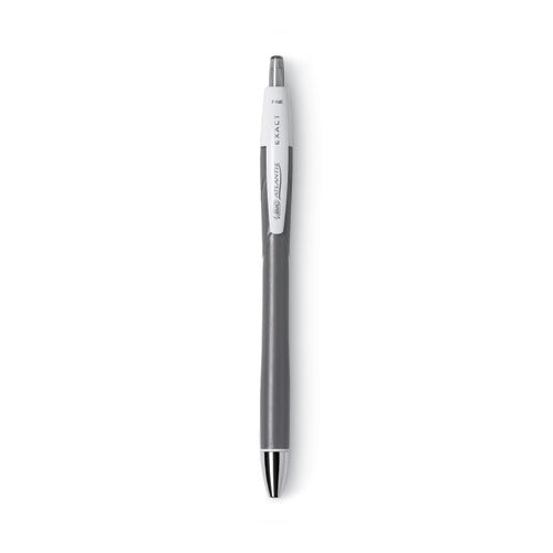 GLIDE Exact Ballpoint Pen, Retractable, Fine 0.7 mm, Black Ink, Black Barrel, Dozen