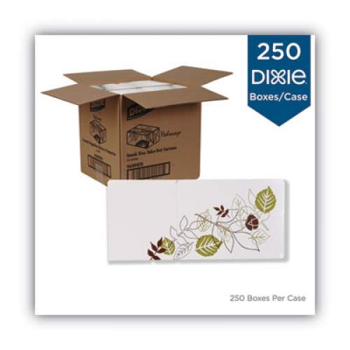 Dixie Fast-Top One-Piece Paperboard Take-Out Box, Pathways Theme, 7 x 4.25 x 2.75, White/Green/Maroon, 250/Carton