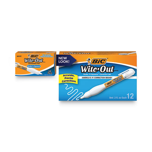 Wite-Out Shake 'n Squeeze Correction Pen, 8 mL, White