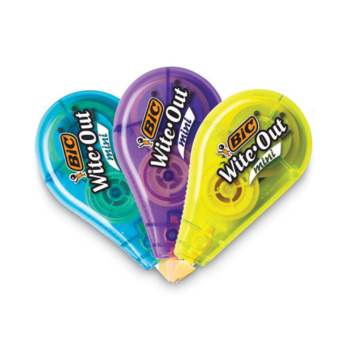 Wite-Out Brand Mini Correction Tape, Non-Refillable, 0.2" x 26.2 ft, Assorted