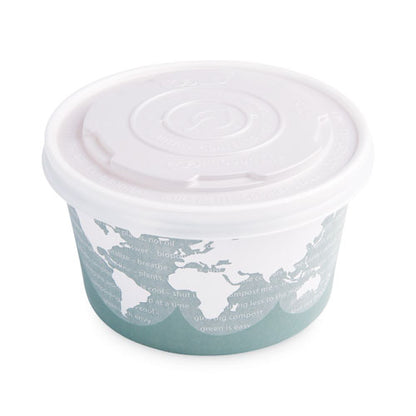 World Art Renewable and Compostable Food Container, 12 oz, 4.05 Diameter x 2.5 h, Green, Paper, 25/Pack, 20 Packs/Carton