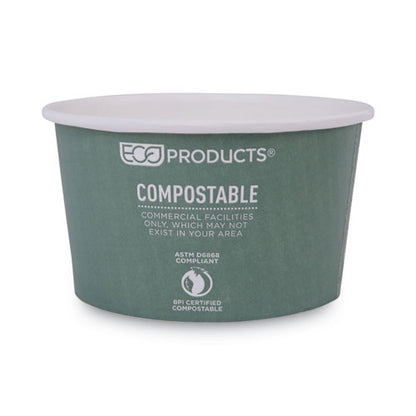 World Art Renewable and Compostable Food Container, 12 oz, 4.05 Diameter x 2.5 h, Green, Paper, 25/Pack, 20 Packs/Carton