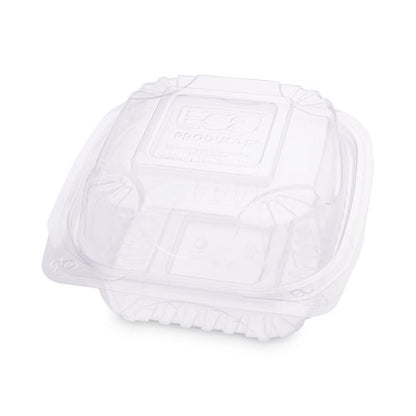 Clear Clamshell Hinged Food Containers, 6 x 6 x 3, Plastic, 80/Pack, 3 Packs/Carton