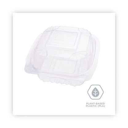 Clear Clamshell Hinged Food Containers, 6 x 6 x 3, Plastic, 80/Pack, 3 Packs/Carton