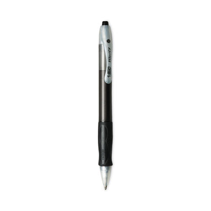 Velocity Easy Glide Ballpoint Pen, Retractable, Medium 1 mm, Black Ink, Translucent Black Barrel, Dozen