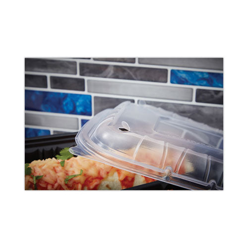 EarthChoice Entree2Go Takeout Container Vented Lid, 8.67 x 5.75 x 0.98, Clear, Plastic, 300/Carton