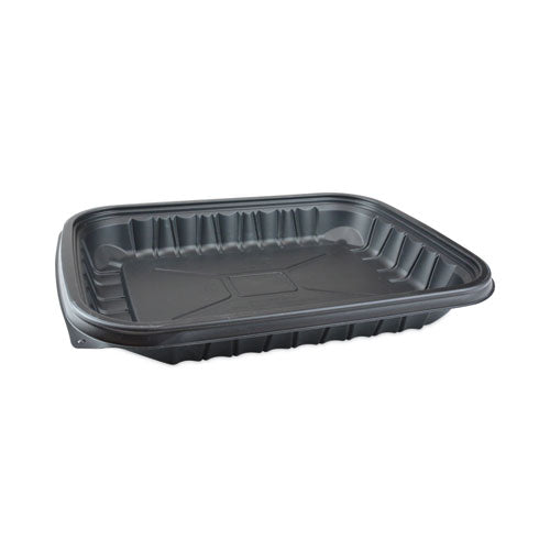 EarthChoice Entree2Go Takeout Container, 48 oz, 11.75 x 8.75 x 1.61, Black, Plastic, 200/Carton