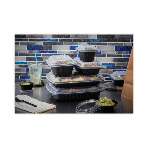 EarthChoice Entree2Go Takeout Container, 64 oz, 11.75 x 8.75 x 2.13, Black, Plastic, 200/Carton