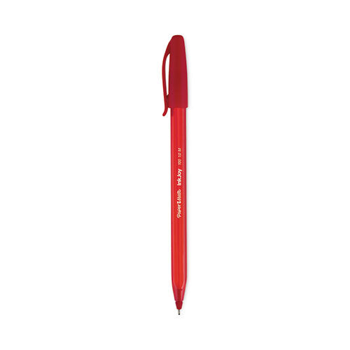 InkJoy 100 Ballpoint Pen, Stick, Medium 1 mm, Red Ink, Red Barrel, Dozen