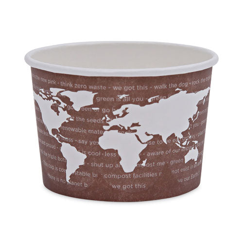 World Art Renewable and Compostable Food Container, 8 oz, 3.04 Diameter x 2.3 h, Brown, Paper, 50/Pack, 20 Packs/Carton