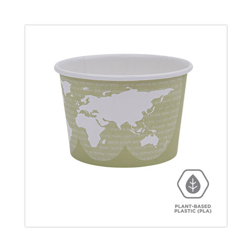 World Art Renewable and Compostable Food Container, 16 oz, 4.05 Diameter x 3 h, Seafoam, Paper, 25/Pack, 20 Packs/Carton