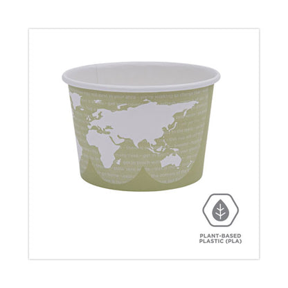 World Art Renewable and Compostable Food Container, 16 oz, 4.05 Diameter x 3 h, Seafoam, Paper, 25/Pack, 20 Packs/Carton