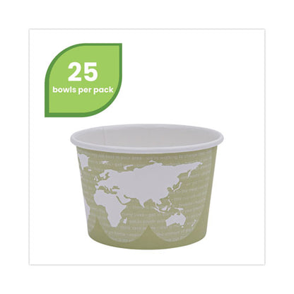 World Art Renewable and Compostable Food Container, 16 oz, 4.05 Diameter x 3 h, Seafoam, Paper, 25/Pack, 20 Packs/Carton