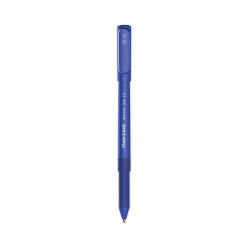 Write Bros. Grip Ballpoint Pen, Stick, Medium 1 mm, Blue Ink, Blue Barrel, Dozen