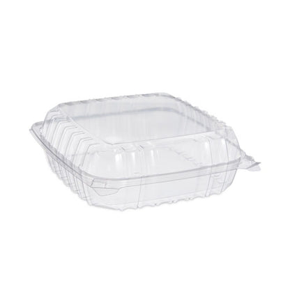 ClearSeal Hinged-Lid Plastic Containers, 9.3 x 8.8 x 3, Clear, Plastic, 100/Bag, 2 Bags/Carton