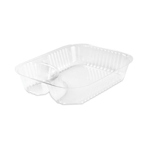 ClearPac Large Nacho Tray, 2-Compartments, 3.3 oz, 6.2 x 6.2 x 1.6, Clear, Plastic, 500/Carton