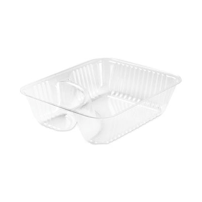 ClearPac Small Nacho Tray, 2-Compartments, 5 x 6 x 1.5, Clear, Plastic, 125/Bag, 2 Bags/Carton