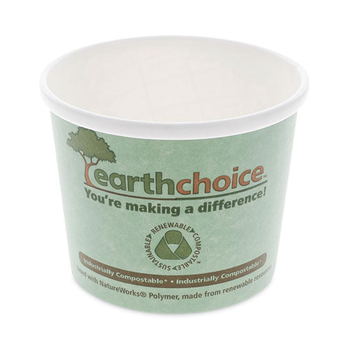 EarthChoice Compostable Soup Cup, Medium, 12 oz, 3.63" Diameter x 3.63"h, Teal, Paper, 500/Carton