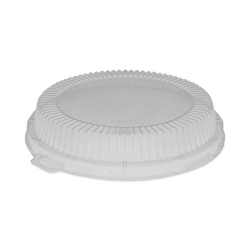 ClearView Dome-Style Lid with Tabs, Fluted, 8.88 x 8.88 x 0.75, Clear, Plastic, 504/Carton