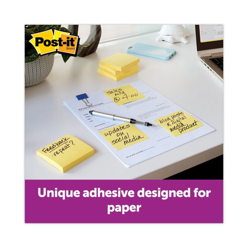 Original Recycled Pop-up Notes, 3" x 3", Canary Yellow, 100 Sheets/Pad, 12 Pads/Pack