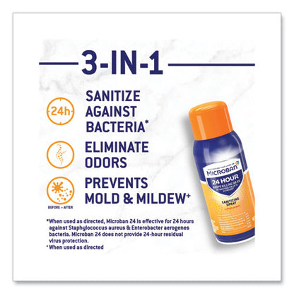 24-Hour Disinfecting Sanitizing Spray, Travel Size, Citrus Scent, 2.8 oz Aerosol Spray, 4/Pack