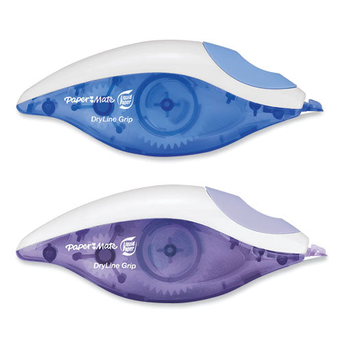 DryLine Grip Correction Tape, Blue/Purple Applicators, 0.2" x 335", 2/Pack