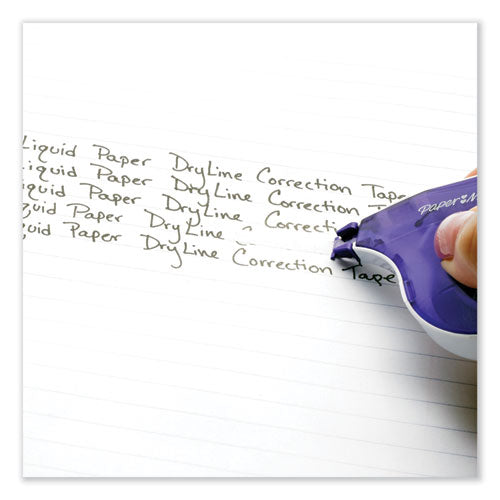 DryLine Correction Tape, Non-Refillable, Green/Purple Applicators, 0.17" x 472", 2/Pack