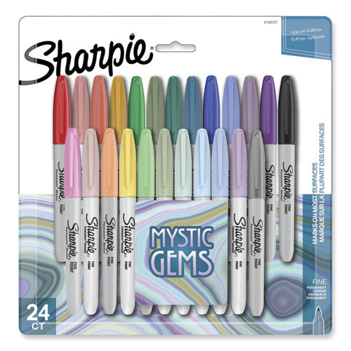 Mystic Gems Markers, Fine Bullet Tip, Assorted, 24/Pack