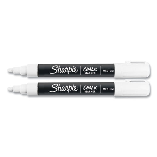 Wet-Erase Chalk Marker, Medium Bullet Tip, White, 2/Pack