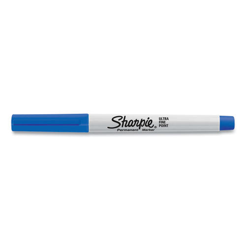 Ultra Fine Tip Permanent Marker, Ultra-Fine Needle Tip, Blue, Dozen