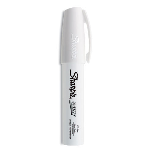 Permanent Paint Marker, Extra-Broad Chisel Tip, White