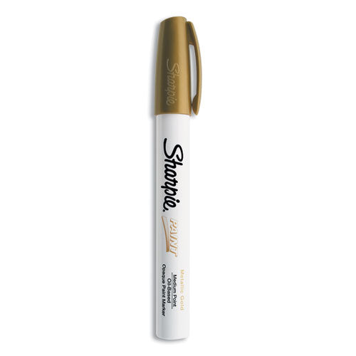 Permanent Paint Marker, Medium Bullet Tip, Gold