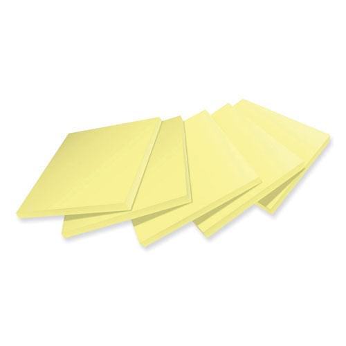 100% Recycled Paper Super Sticky Notes, 3" x 3", Canary Yellow, 70 Sheets/Pad, 5 Pads/Pack