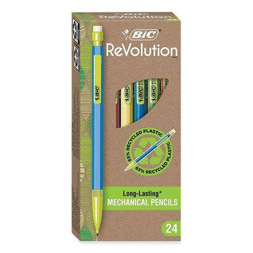 ReVolution Mechanical Pencil, 0.7 mm, HB (#2), Black Lead, Assorted Barrel Colors, 24/Pack