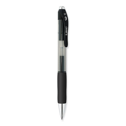 PrevaGuard Gel-ocity Retractable Gel Pen, Medium 0.7 mm, Black Ink, Clear/Black Barrel, Dozen