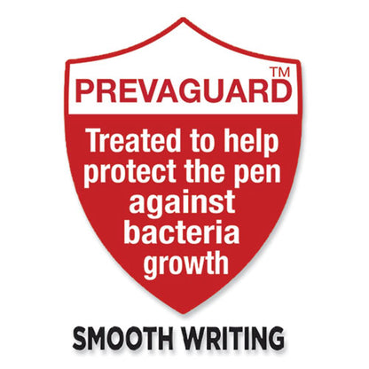 PrevaGuard Gel-ocity Retractable Gel Pen, Medium 0.7 mm, Black Ink, Clear/Black Barrel, Dozen